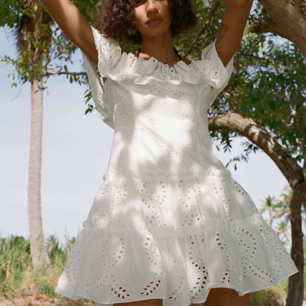 Zara white mini dress size S NWT